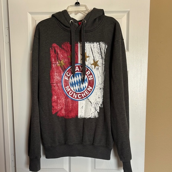 FC Bayern Munich men’s gray graphic hoodie sweatshirt size XXL - Picture 1 of 9